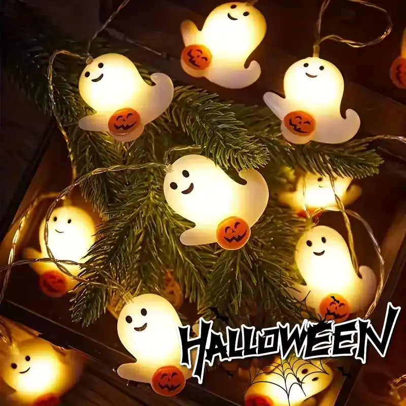 Pumpkin Lantern Halloween LED String Lights Scary Garland for Thanksgiving Christmas Home Party Decor Set Gift